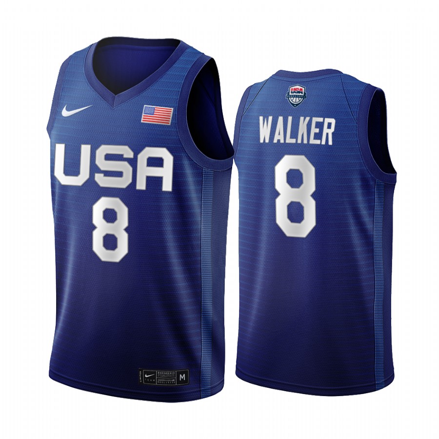 Men's Boston Celtics Kemba Walker #8 2020 Tokyo Olympics Navy USMNT Jersey 2401VBYE